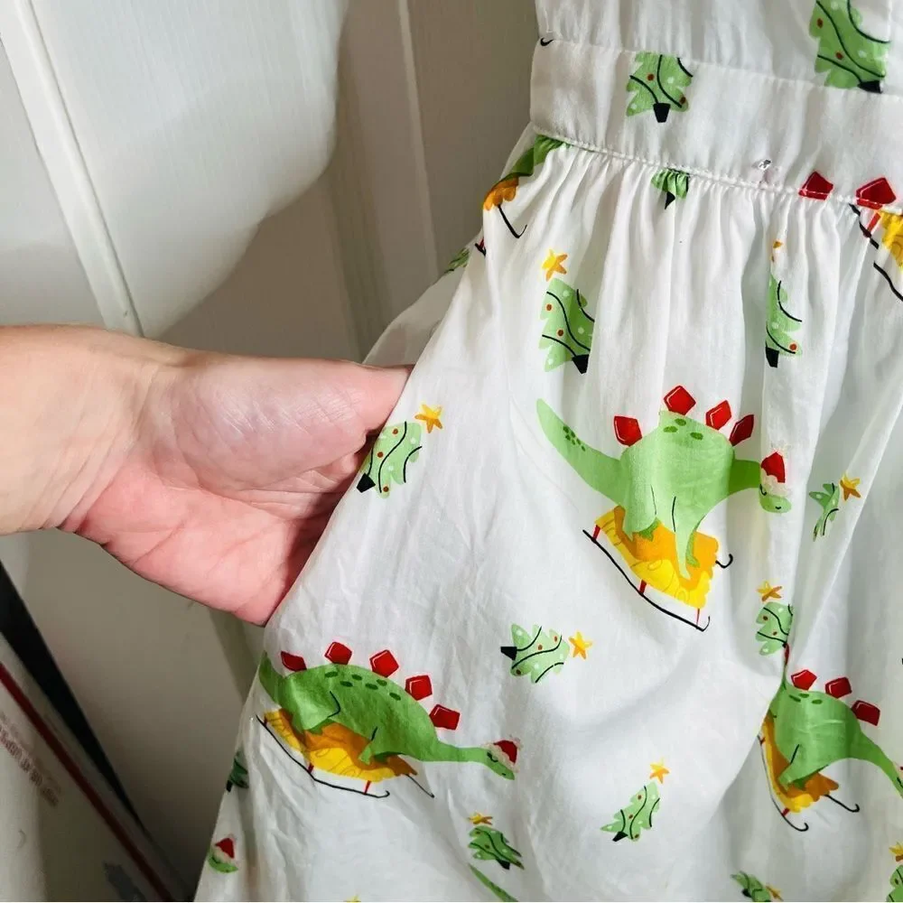 ModCloth White Midi Dress with Green and Yellow Floral Print - Picture 5 of 9